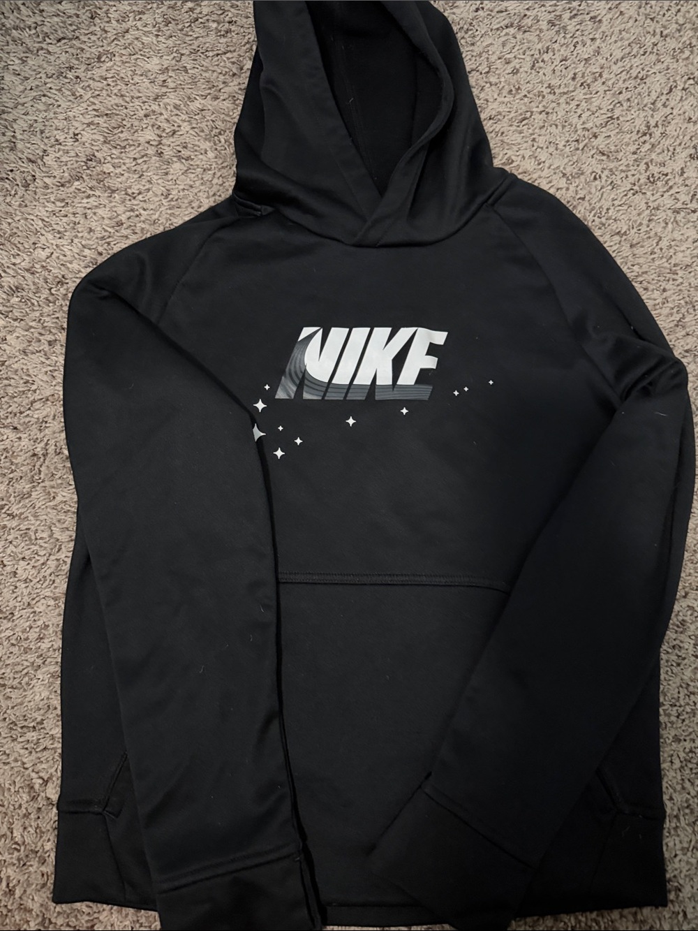Nike Kids Black Logo Hoodie Sweatshirt